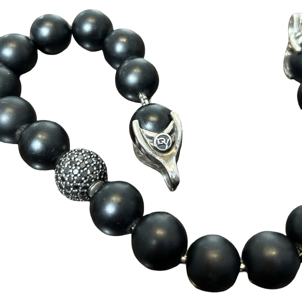 David Yurman Spiritual Beads Bracelet Black Onyx And Pavé Diamond Station