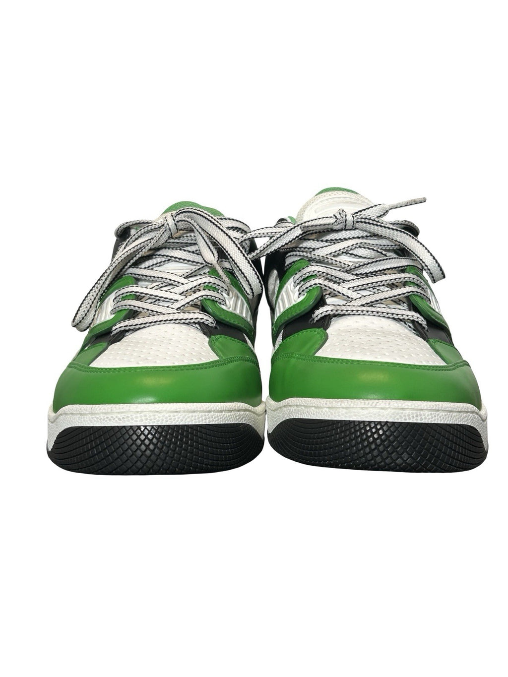 Gucci Basket Demetra Distressed White/Green Unisex Sneakers Mens US 7/ Women 8.5