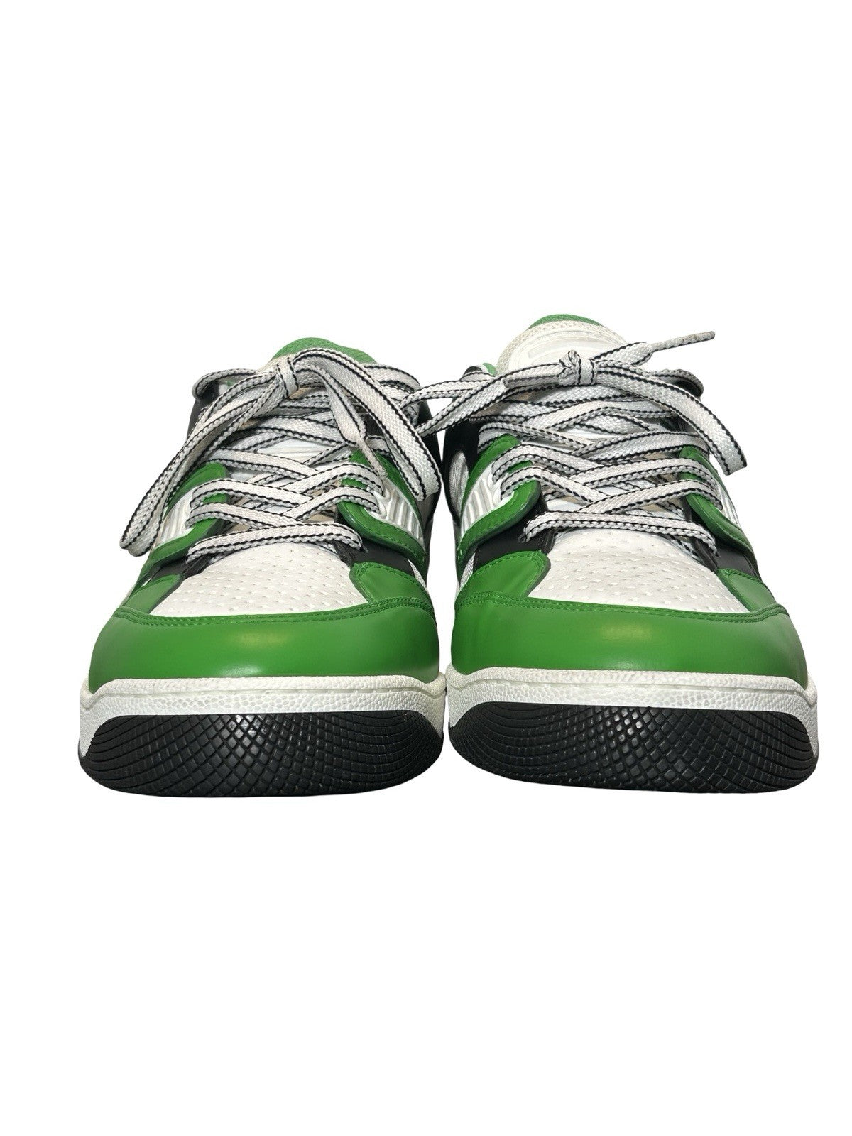Gucci Basket Demetra Distressed White/Green Unisex Sneakers Mens US 7/ Women 8.5