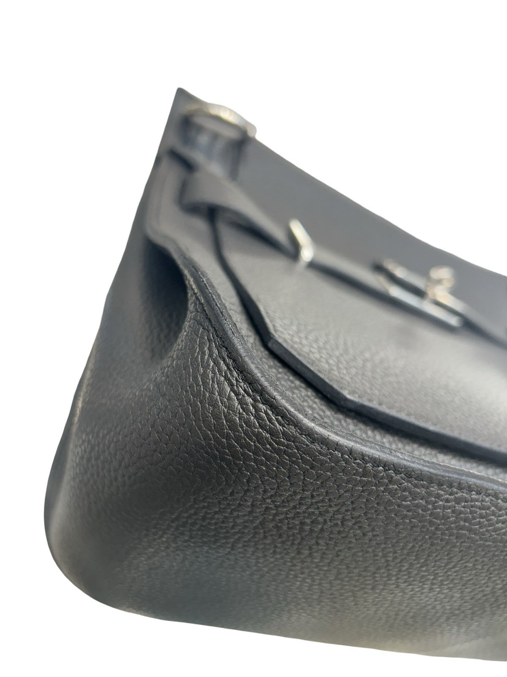 Hermes Jypsiere Black Clemence Leather Shoulder Bag 