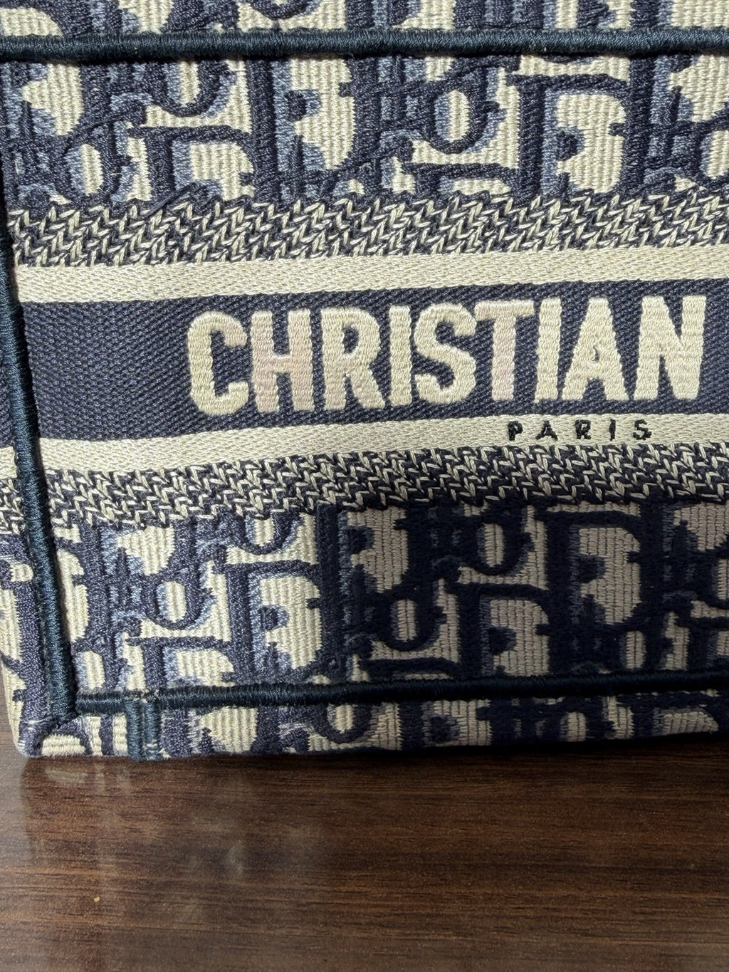 Christian Dior Mini Book Tote Navy Blue Oblique Canvas Tote