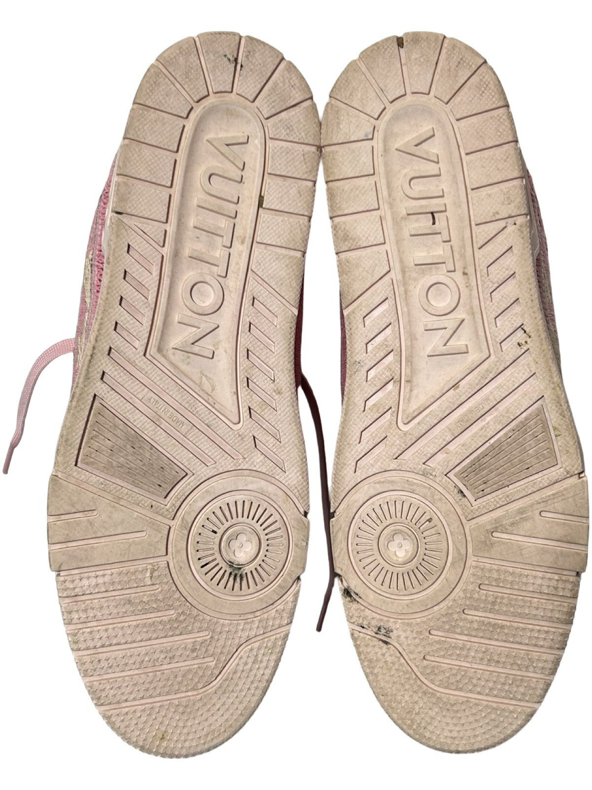 Louis Vuitton LV Trainers Pink Knit Fabric And Raffia Materials 10.5Lv / 11.5 US