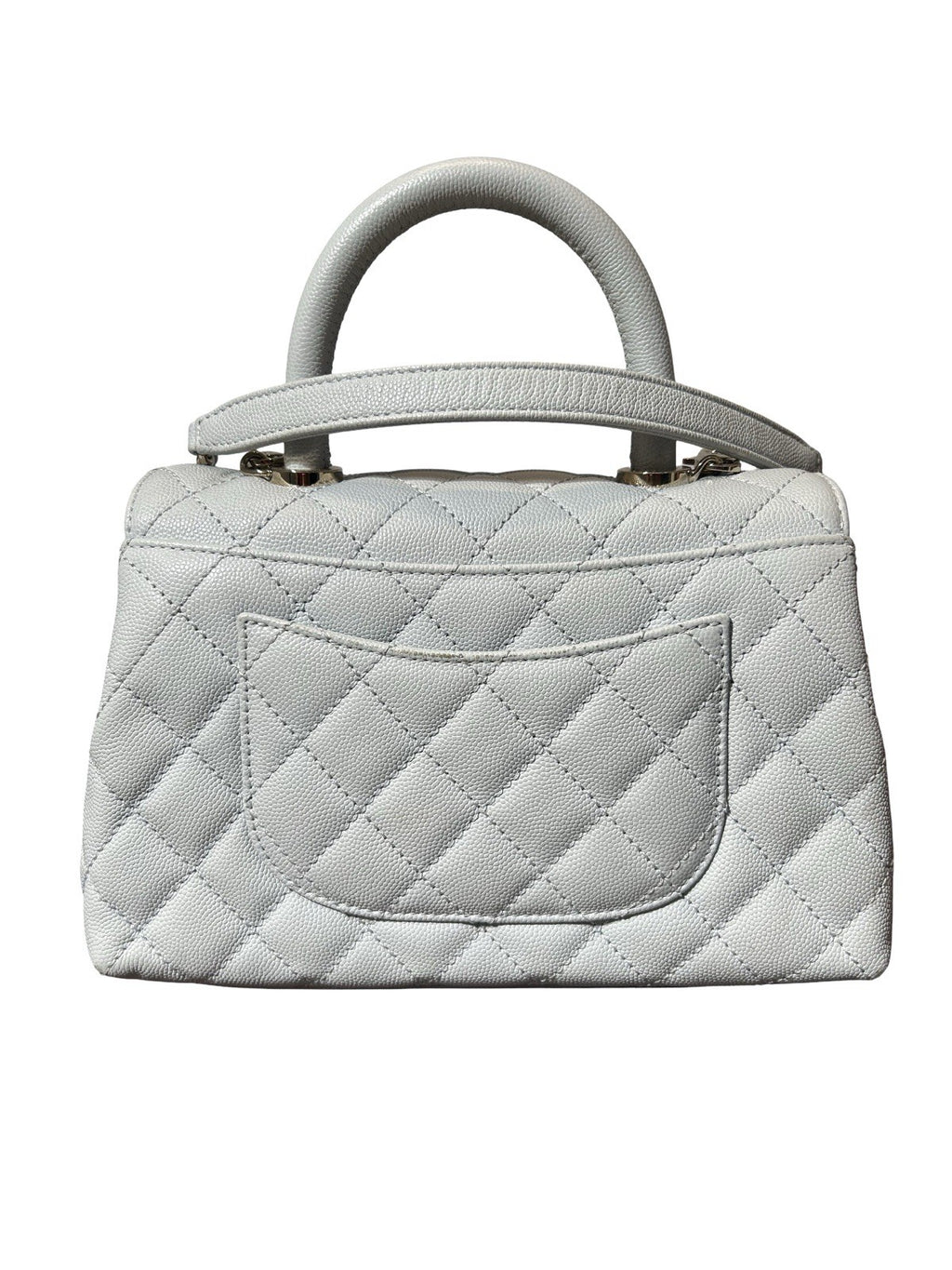 Chanel Caviar Quilted Mini Coco Handle Flap Baby Blue