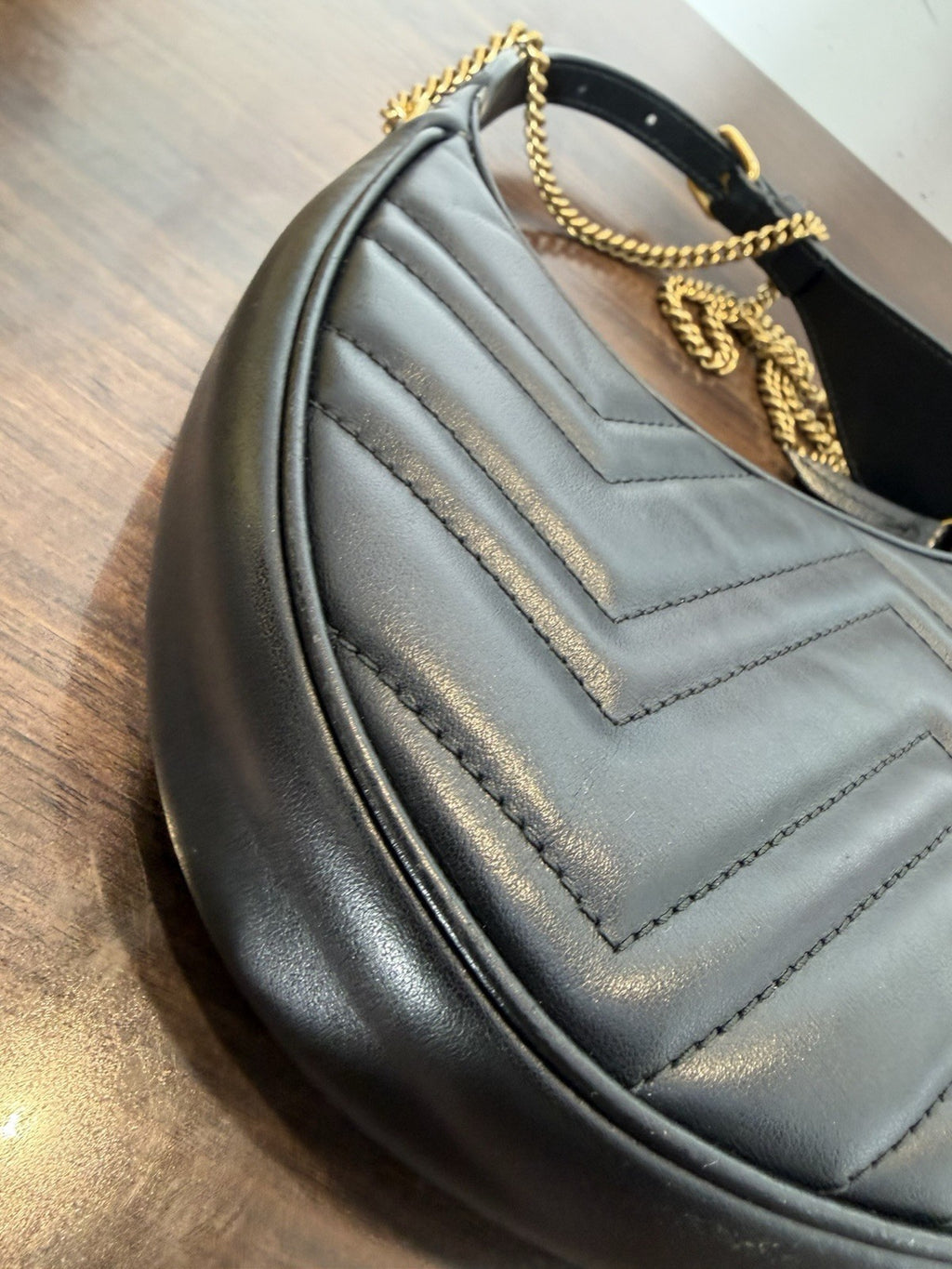 Gucci Double G Marmont Shoulder Bag In Black 
