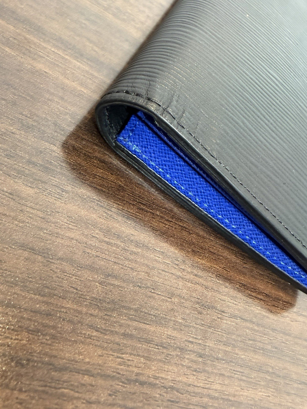 Louis Vuitton Epi  Leather Bifold  Black & Blue Wallet 
