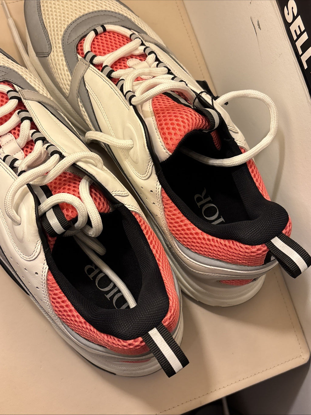 christian dior b22 sneakers mens White / Pink Sz 48 / US 15