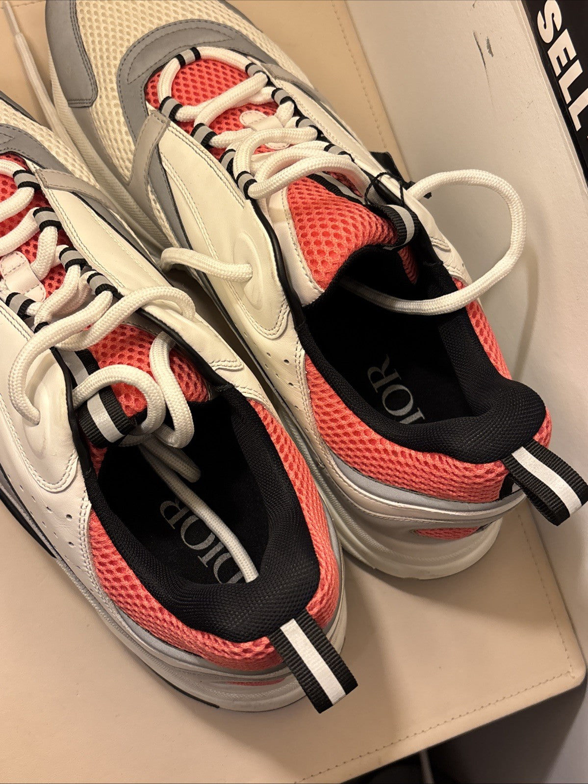 christian dior b22 sneakers mens White / Pink Sz 48 / US 15