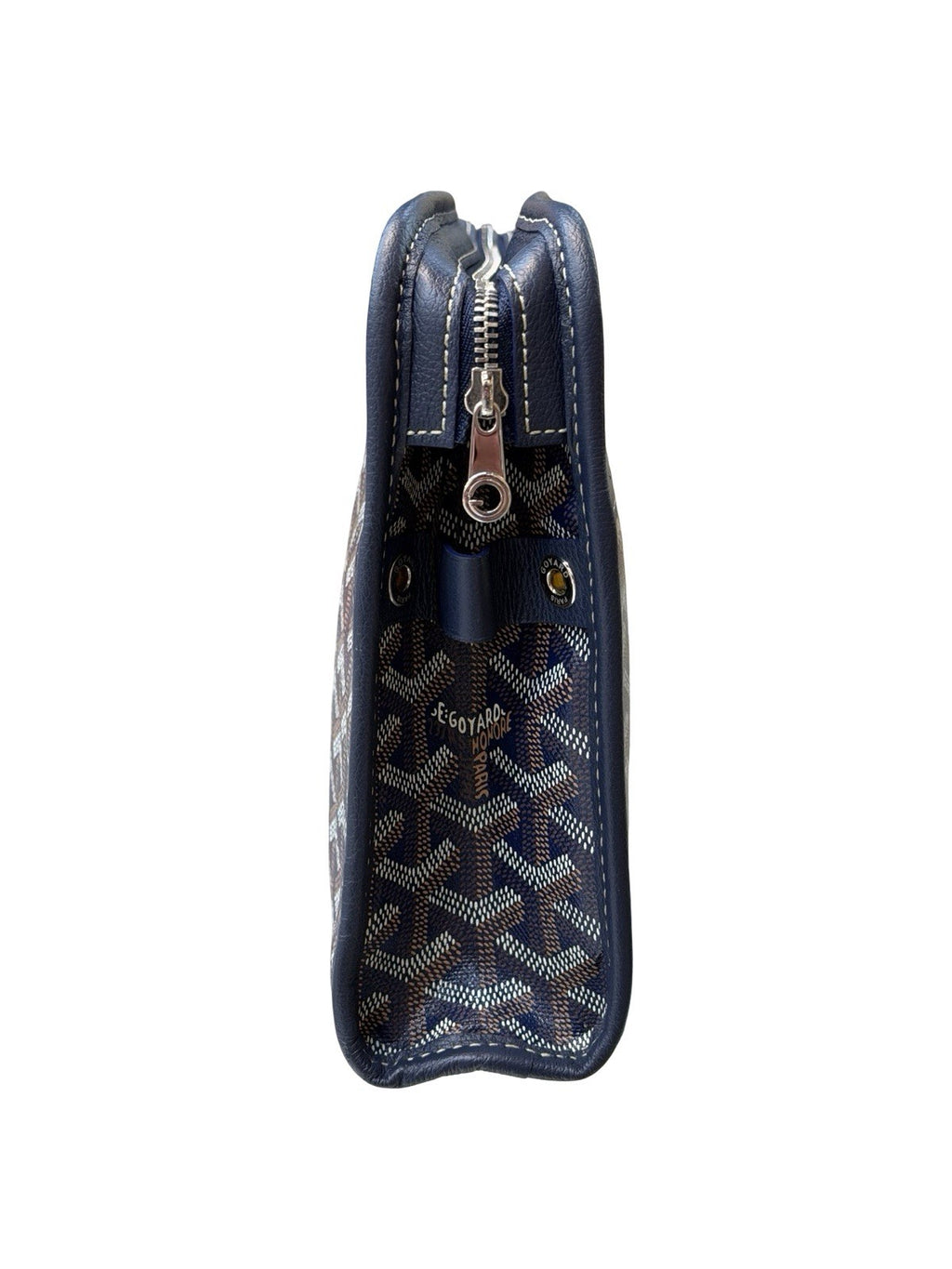 Goyard Goyardine Jouvence Toiletry Pouch Coated Canvas MM Dark Blue