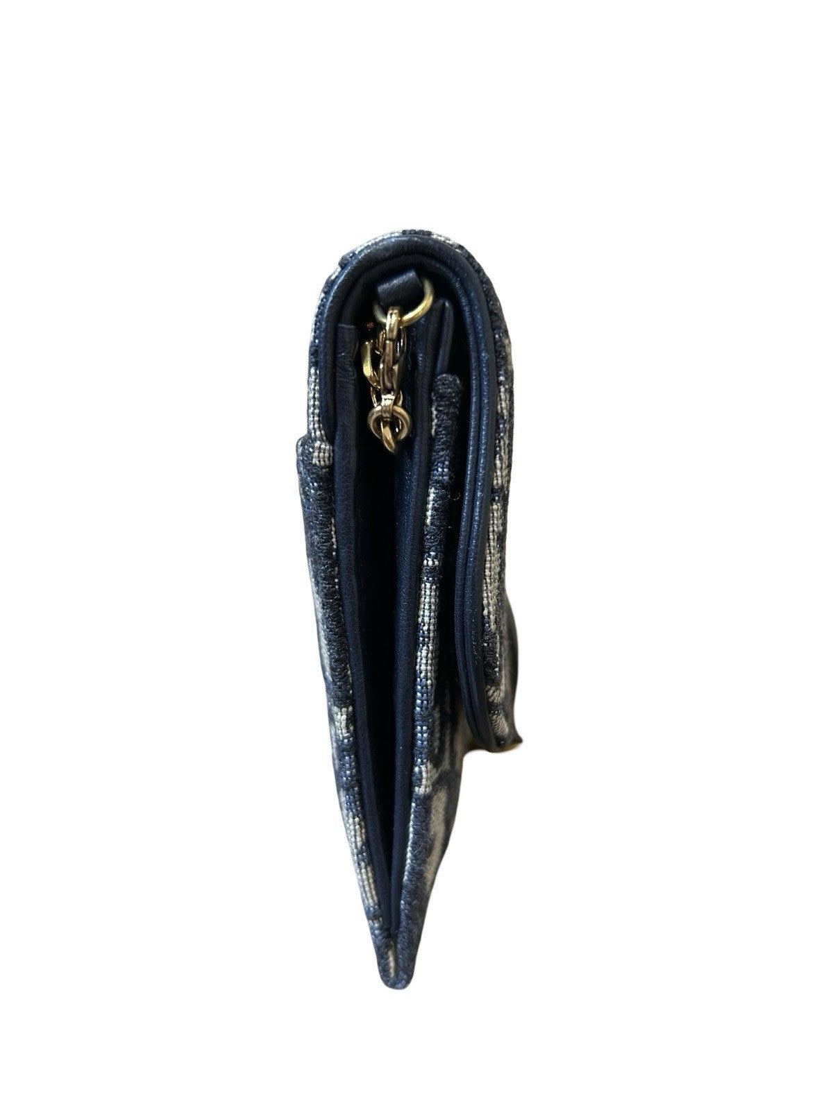Christian Dior Oblique Jacquard Saddle Wallet on Chain