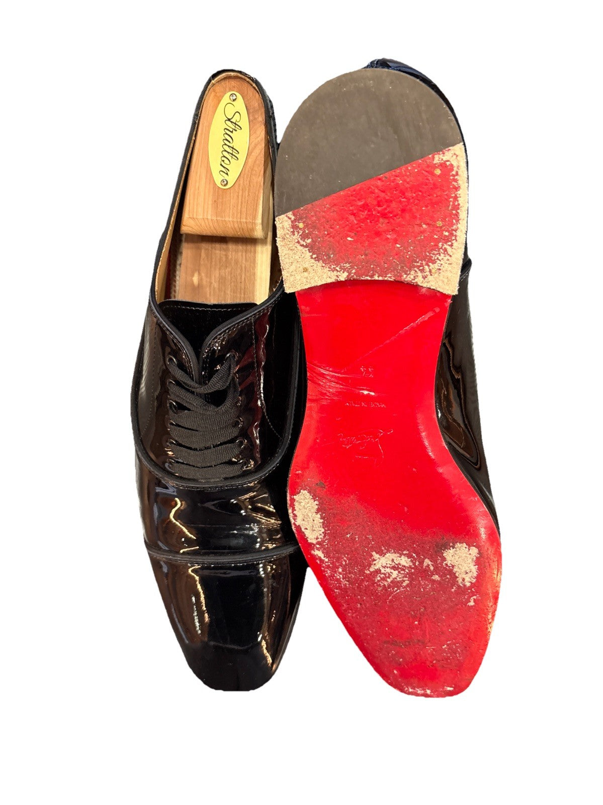 Christian Louboutin Greggo Cap Toe Oxford Shoe Patent Leather Size 44 - US 11