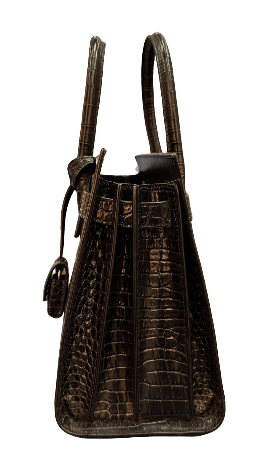 Saint Laurent Sac de Jour Small Croc-Embossed Leather Tote - Dark Blue / Navy