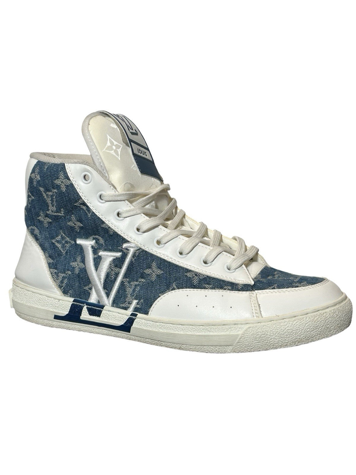 Louis Vuitton Charlie High Top Sneakers Monogram And Denim Size 9.5LV/10.5 US