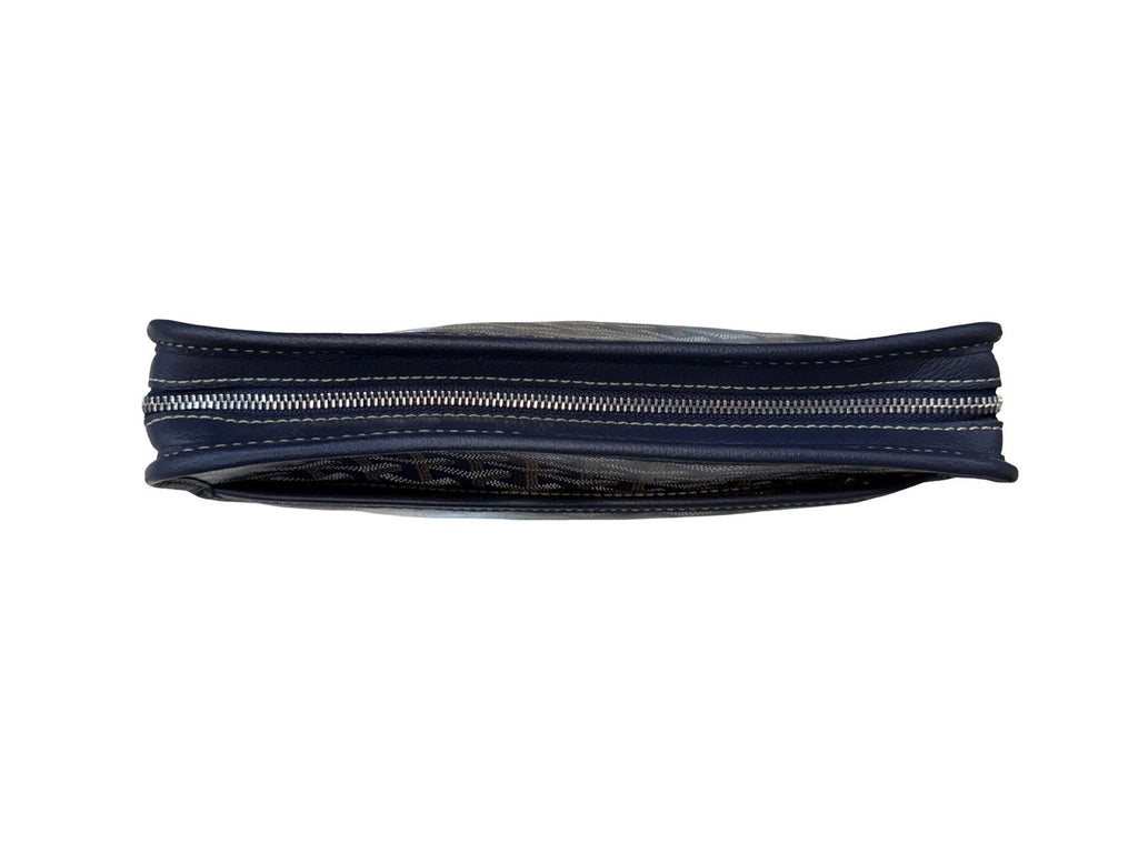 Goyard Goyardine Jouvence Toiletry Pouch Coated Canvas MM Dark Blue