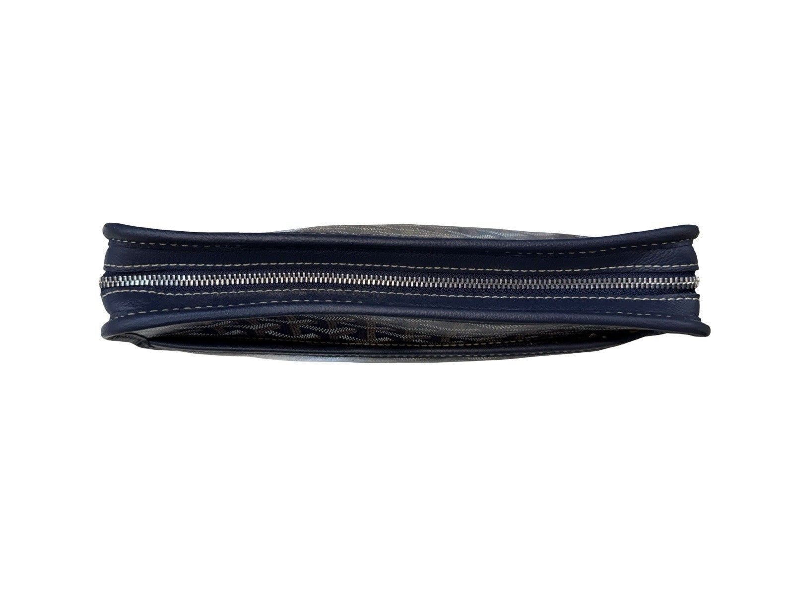 Goyard Goyardine Jouvence Toiletry Pouch Coated Canvas MM Dark Blue