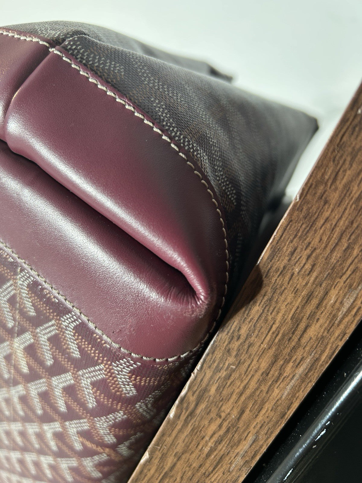 Goyard Burgundy Goyardine Coated Canvas and Leather Bellechasse PM Tote.