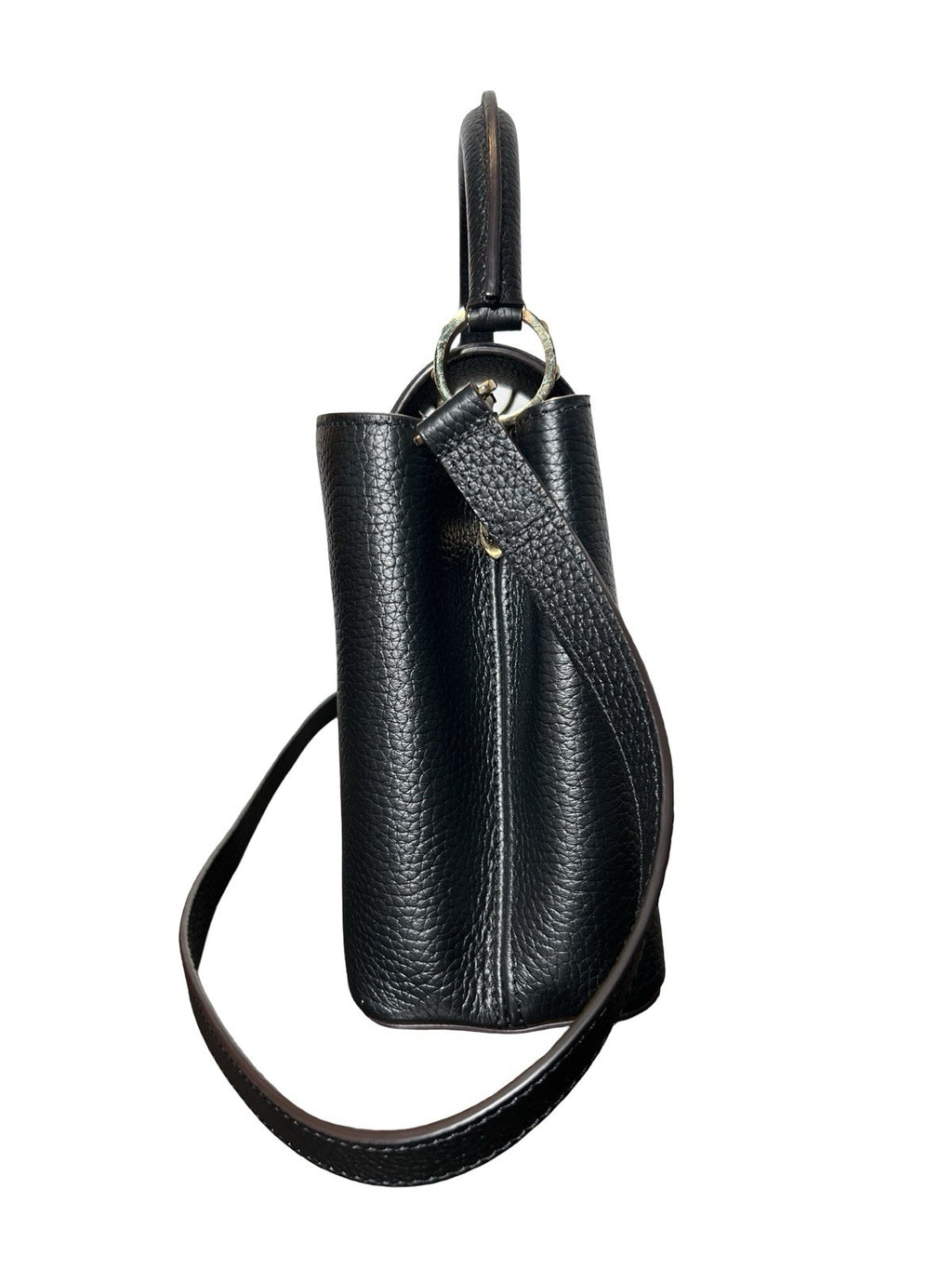 Louis Vuitton LV Monogram Capucines MM In Black Taurillon Leather