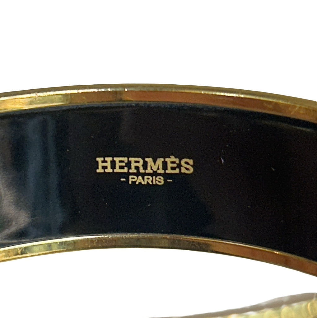 Hermès Grand Apparat Enamel Bangle Bracelet Gold