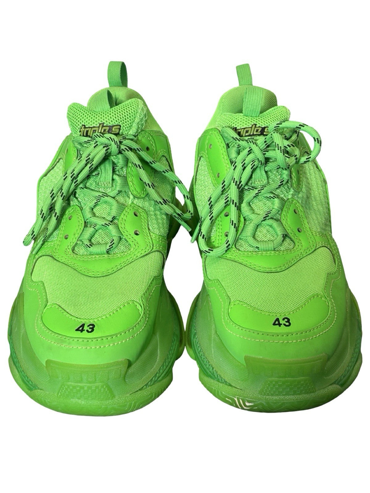 Balenciaga Triple S Clear Sole sneakers in Neon Green Size 10US