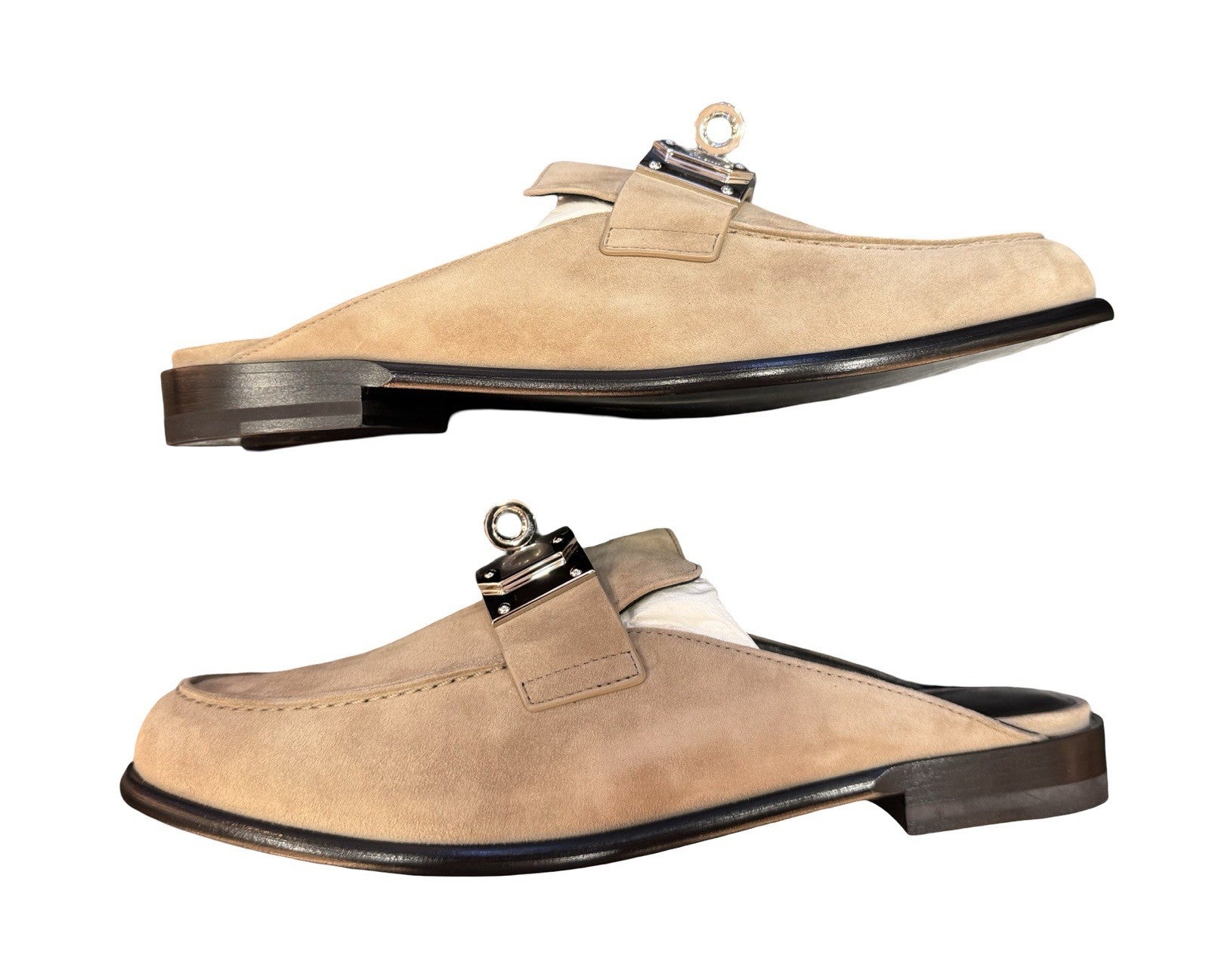Hermes Lota Mule Beige Camel Suede EU 40 US 10￼