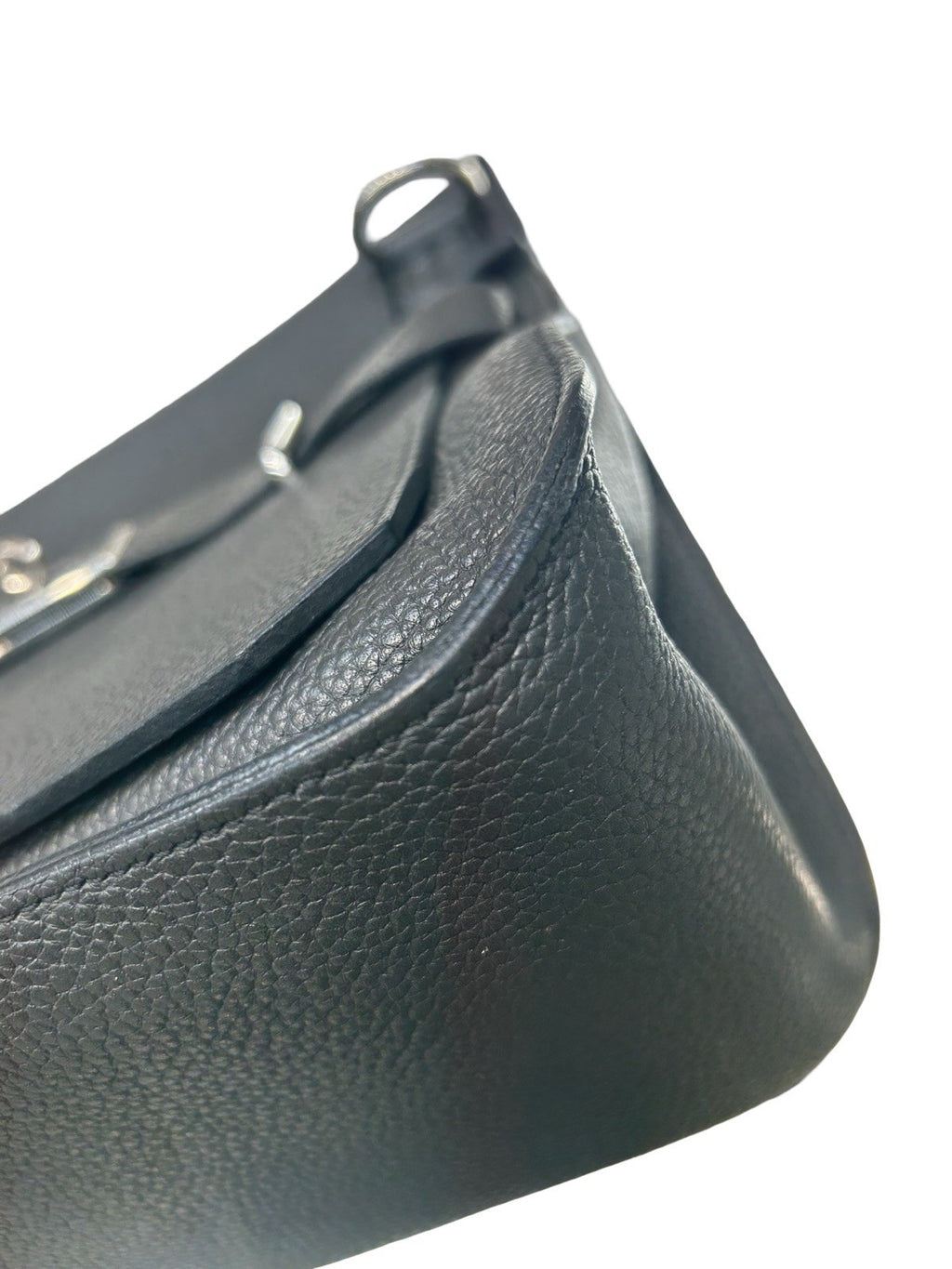 Hermes Jypsiere Black Clemence Leather Shoulder Bag 