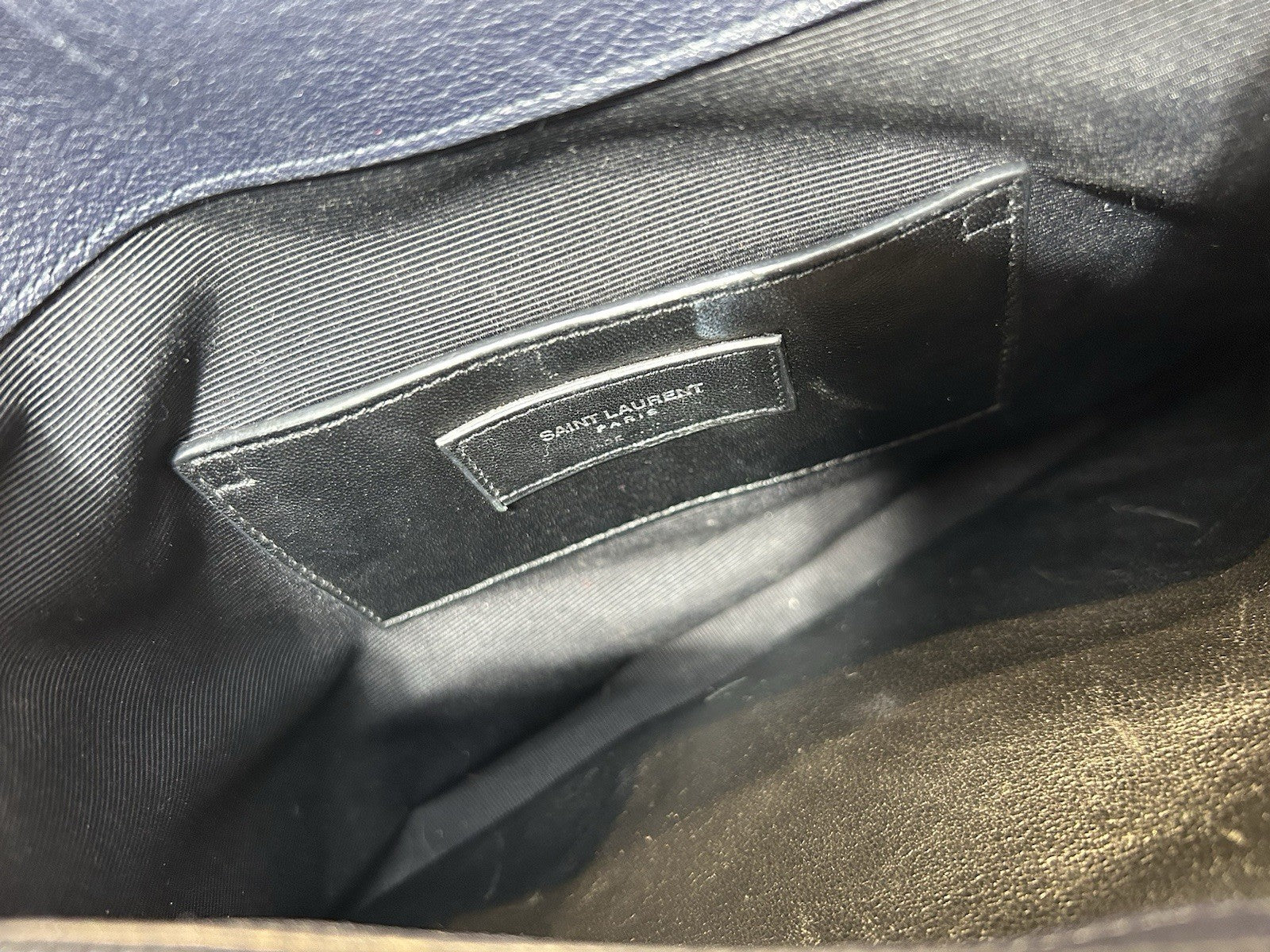 Saint Laurent Classic Monogram College Bag Matelasse Chevron Leather Large