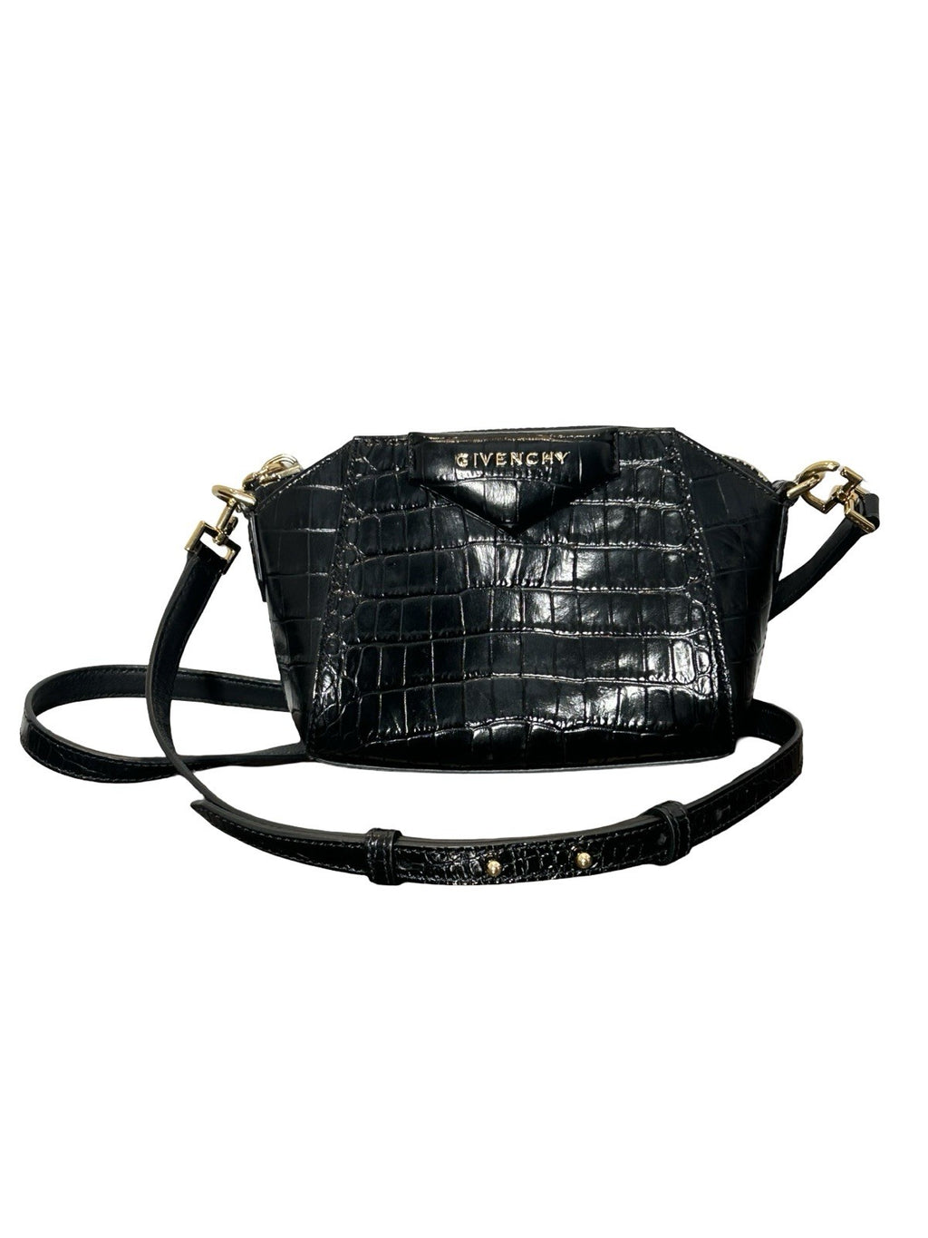 Givenchy Antigona Crossbody Bag Crocodile Embossed Leather Nano