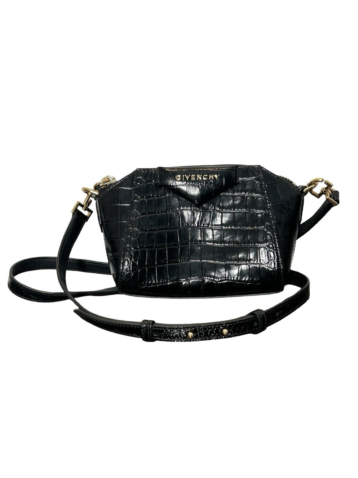Givenchy Antigona Crossbody Bag Crocodile Embossed Leather Nano