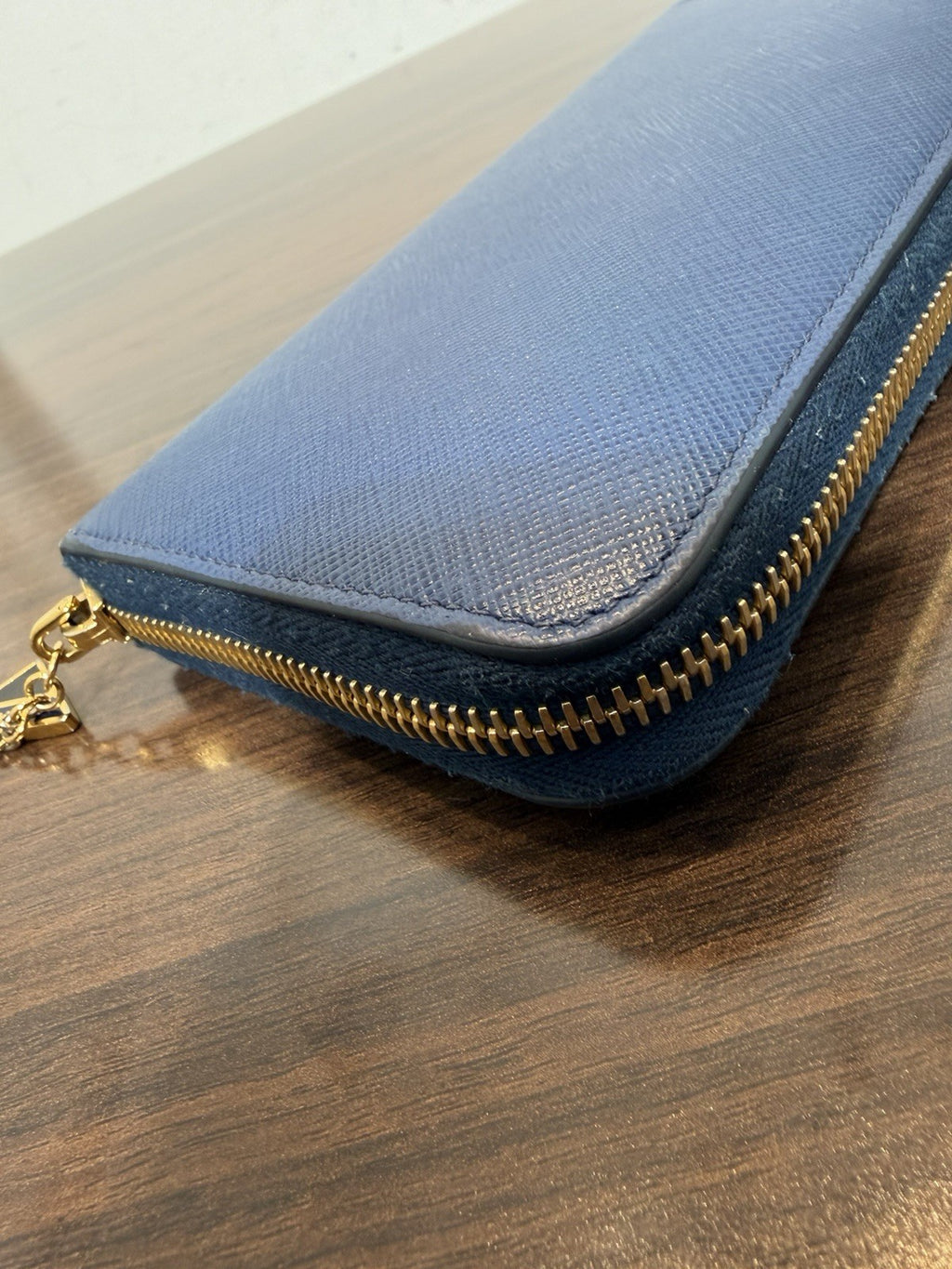 Prada Saffiano Blue Wallet