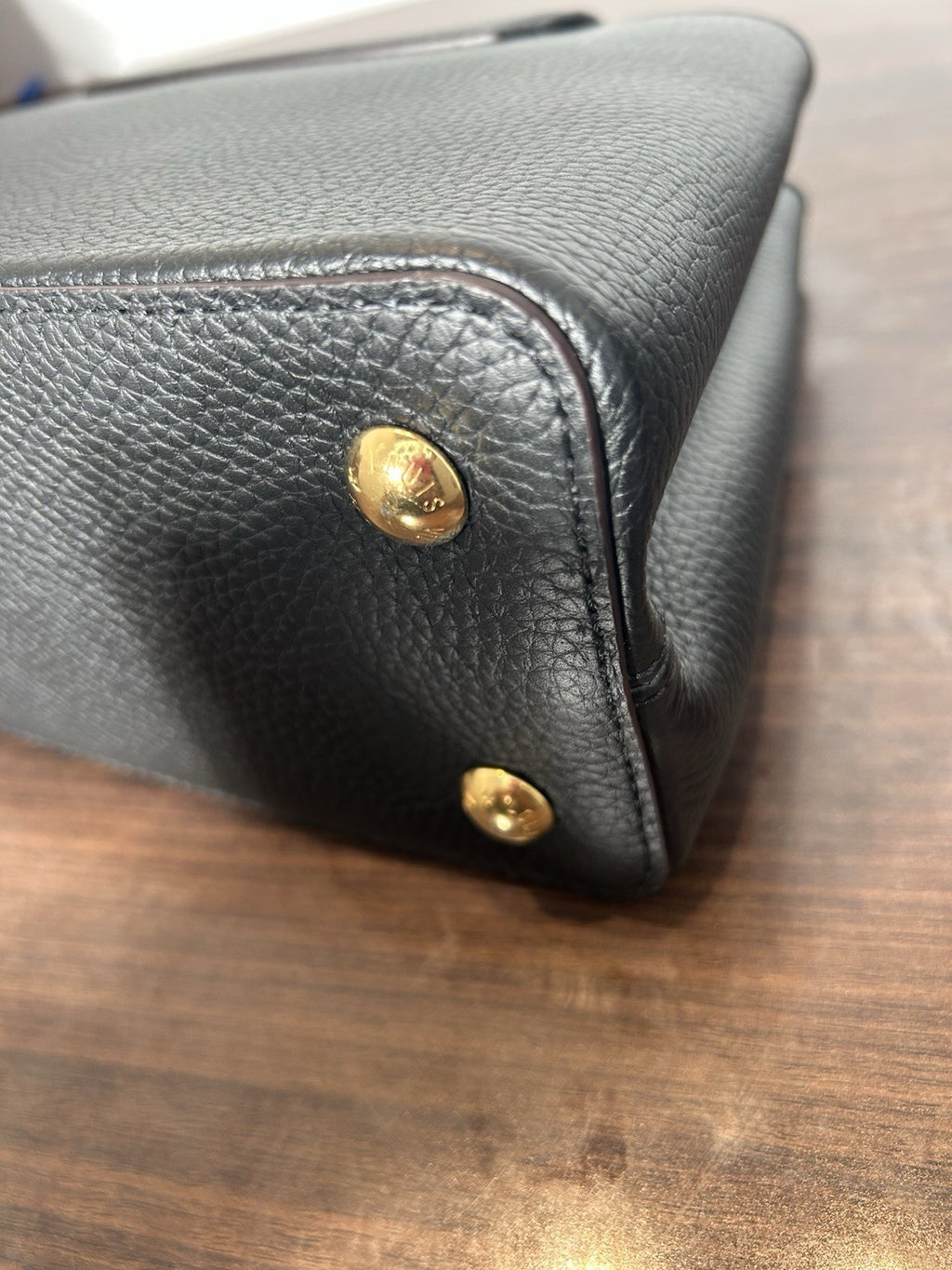 Louis Vuitton LV Monogram Capucines MM In Black Taurillon Leather