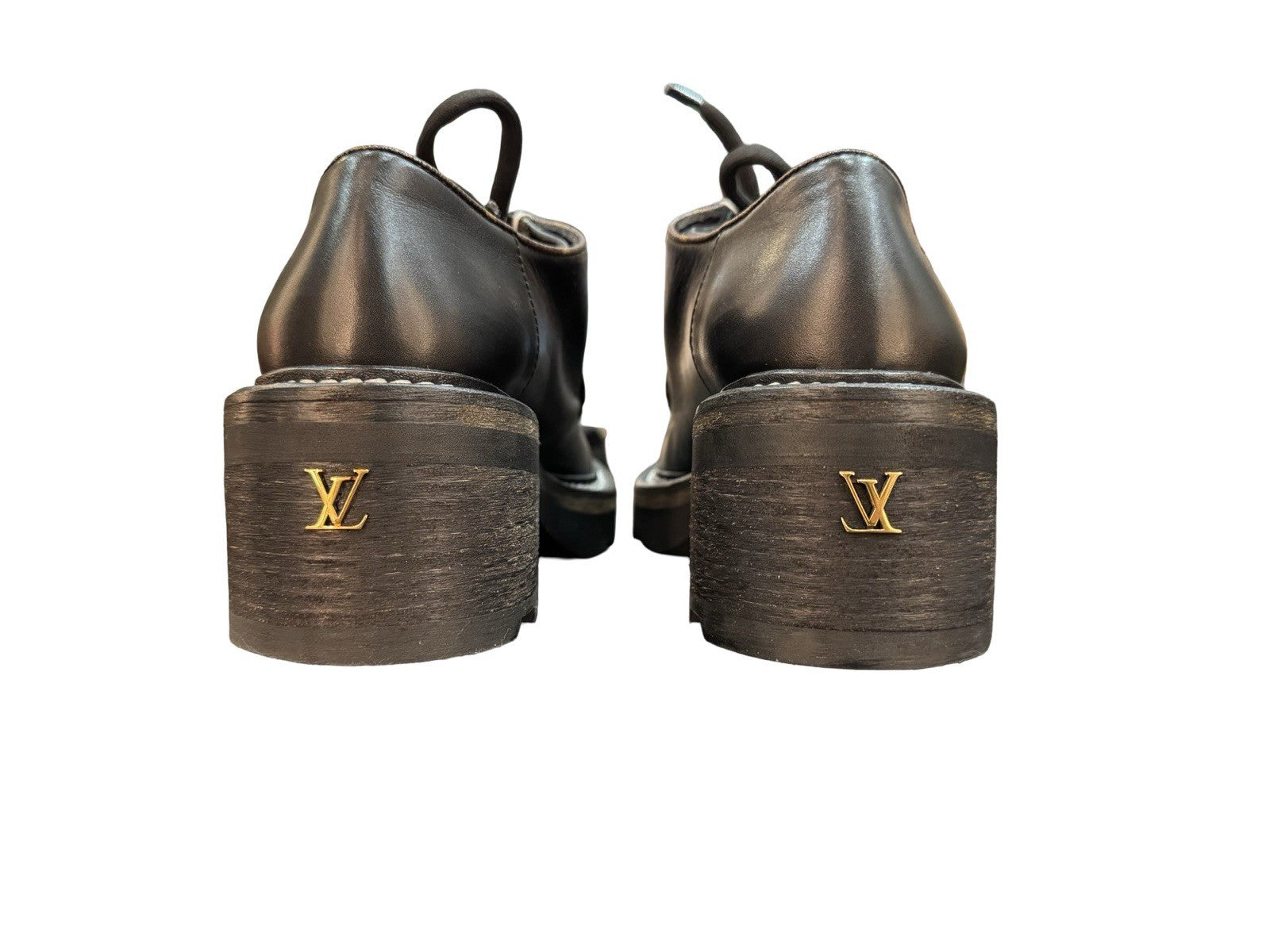 Louis Vuitton Monogram Lace-Up Platform Derby Shoes EU 37 US 6.5-7