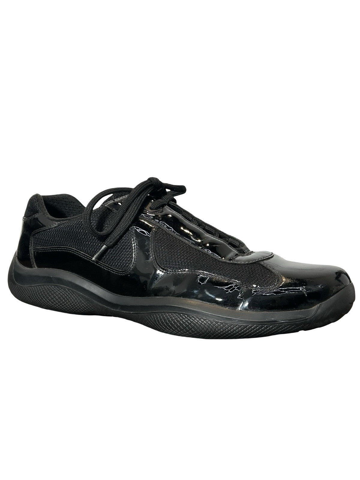 Prada American Cup Patent Leather Low Trainers Size 11US