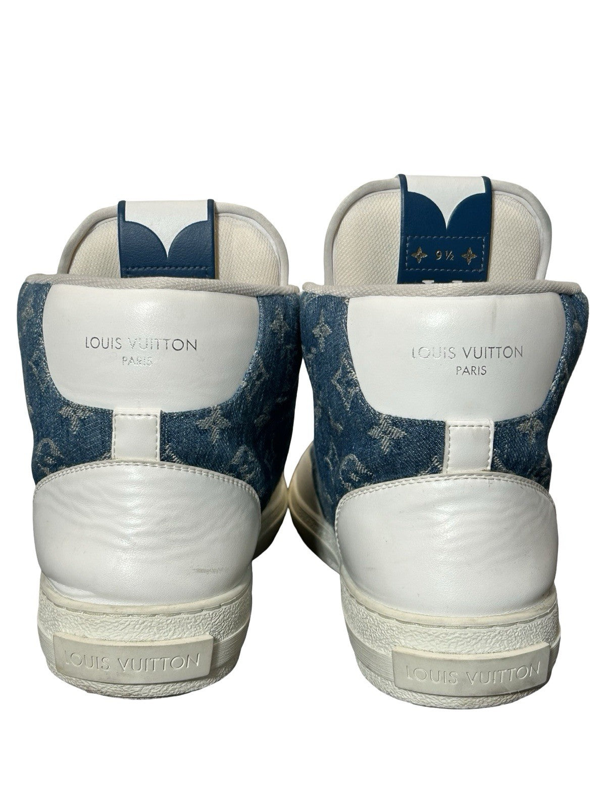 Louis Vuitton Charlie High Top Sneakers Monogram And Denim Size 9.5LV/10.5 US