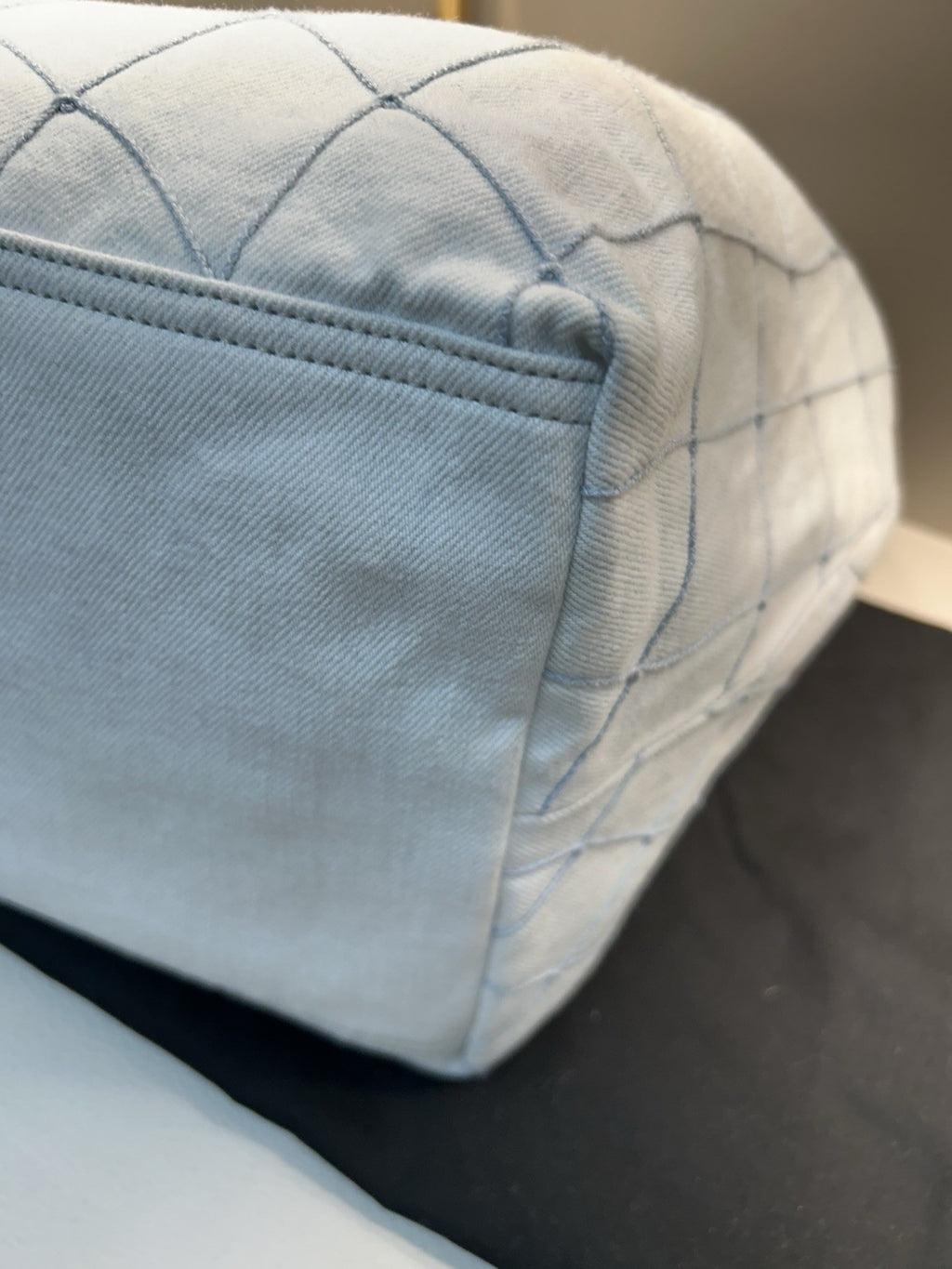 Chanel Denim Quilted Coco Beach Bag 