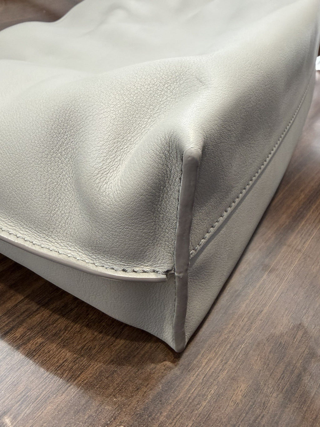 Loewe Leather Flamenco Knot Grey Shoulder Bag