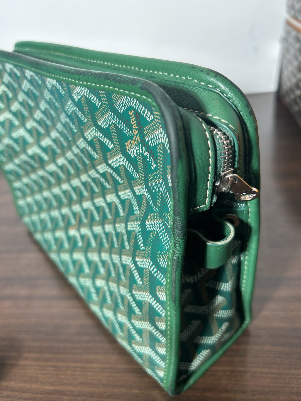 Goyard Goyardine Jouvence Toiletry Pouch Coated Canvas GM Green