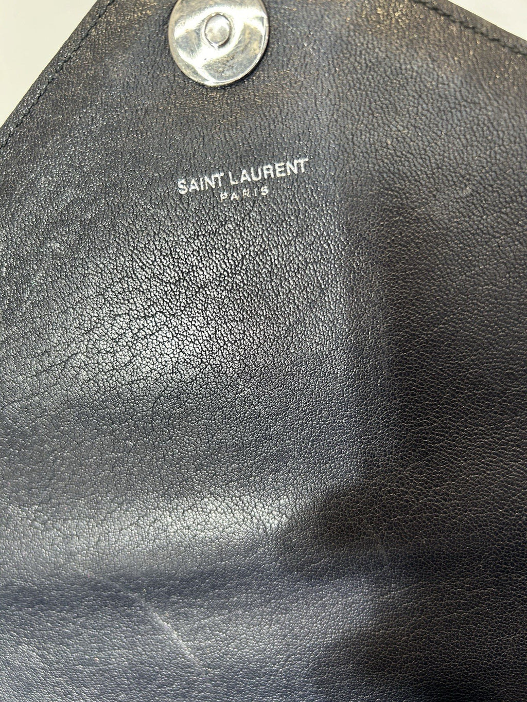 Saint Laurent Classic Monogram College Bag Matelasse Chevron Leather Large