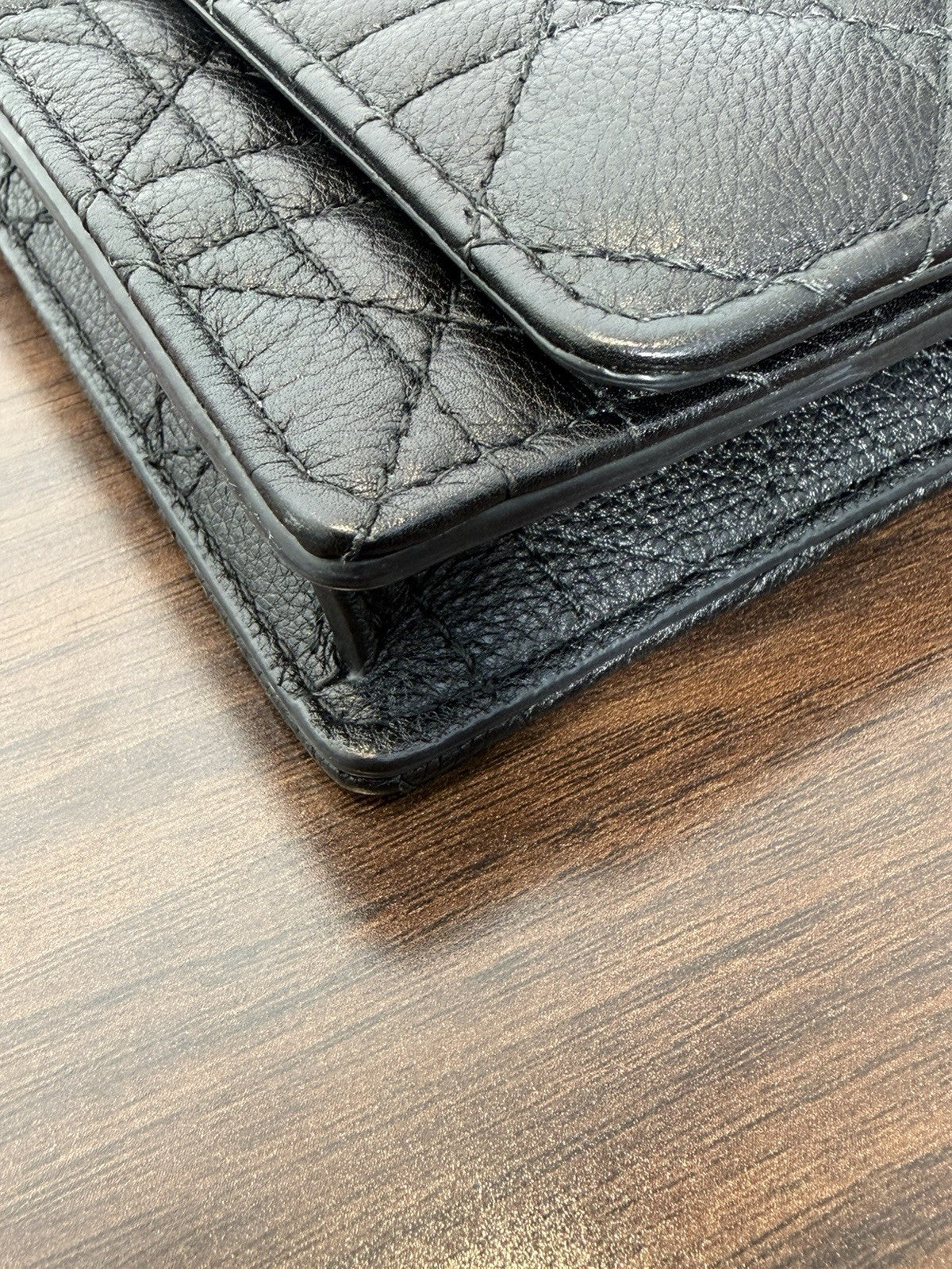 Dior Caro  Black Pouch with Chain 