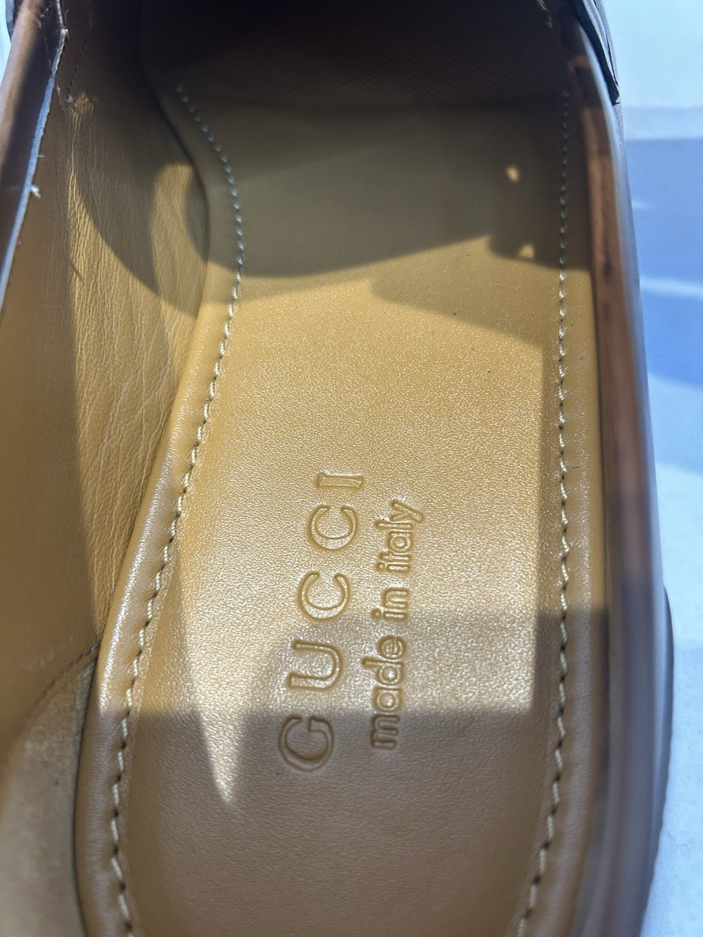 Gucci Horsebit Accent Leather Loafers Size- 8.5