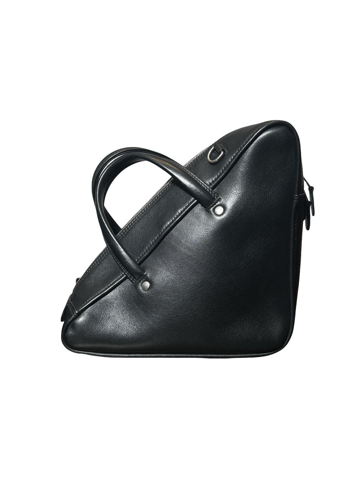 Balenciaga Leather Triangle M Clutch Black