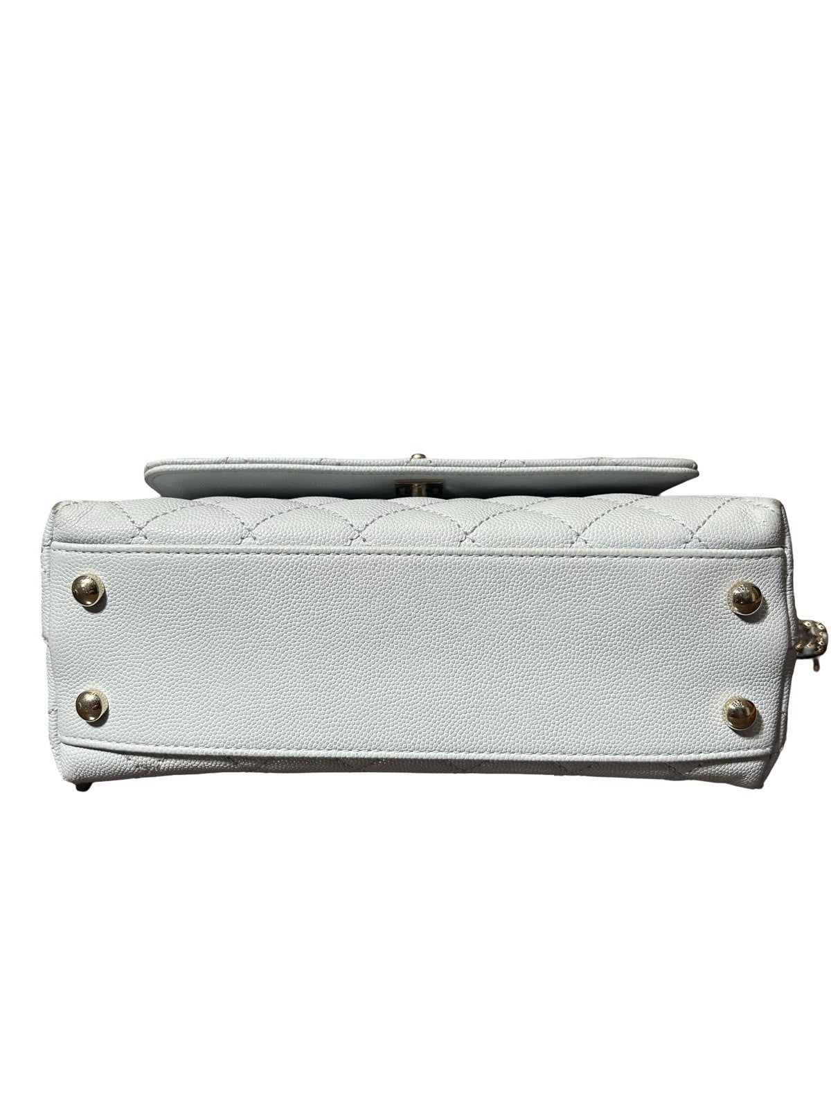 Chanel Caviar Quilted Mini Coco Handle Flap Baby Blue