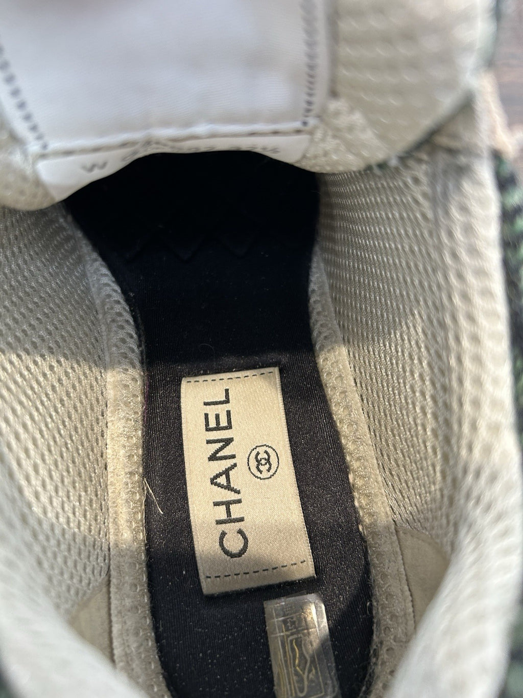 Chanel Tweed Suede CC Sneakers Size 37.5 Eu