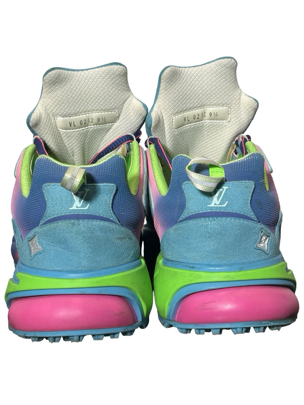 Louis Vuitton LV Runner Tatic Sneakers In Blue Pink Green Size 9.5 LV / 10.5 Us