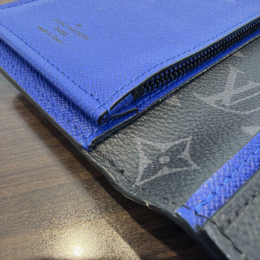 Louis Vuitton Epi  Leather Bifold  Black & Blue Wallet 
