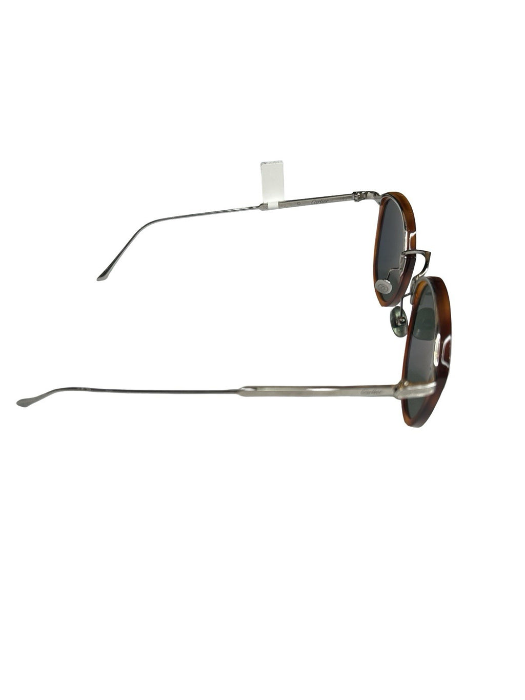 Cartier Pantos Combined Acetate Titanium  Green Lens Sunglasses Size 145