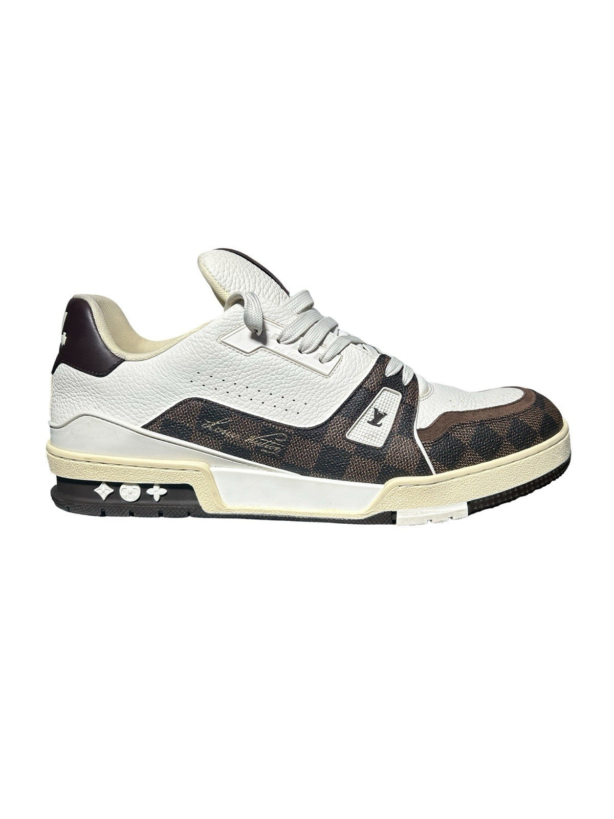 Louis Vuitton Grained Calfskin Damier Ebene Men’s LV Trainer Sneakers 8 