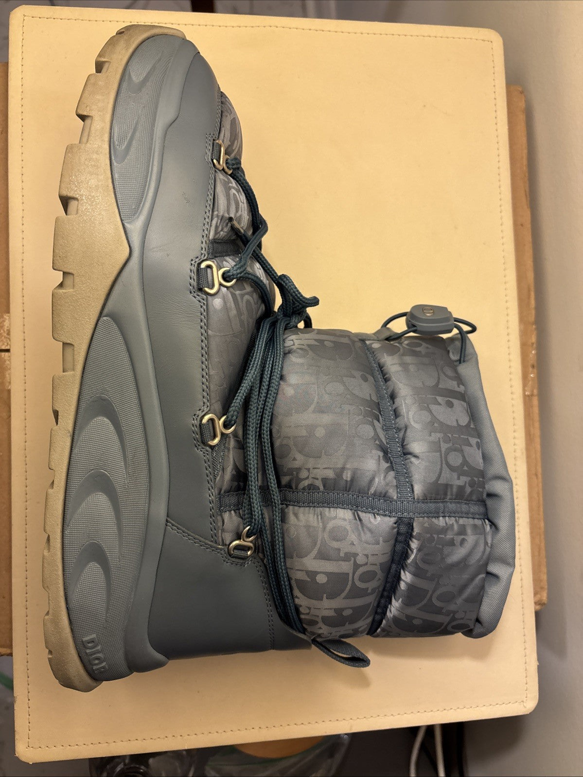 christian dior Oblique Men’s  Snow Ankle  Boot Blue Sz 44/ US 11