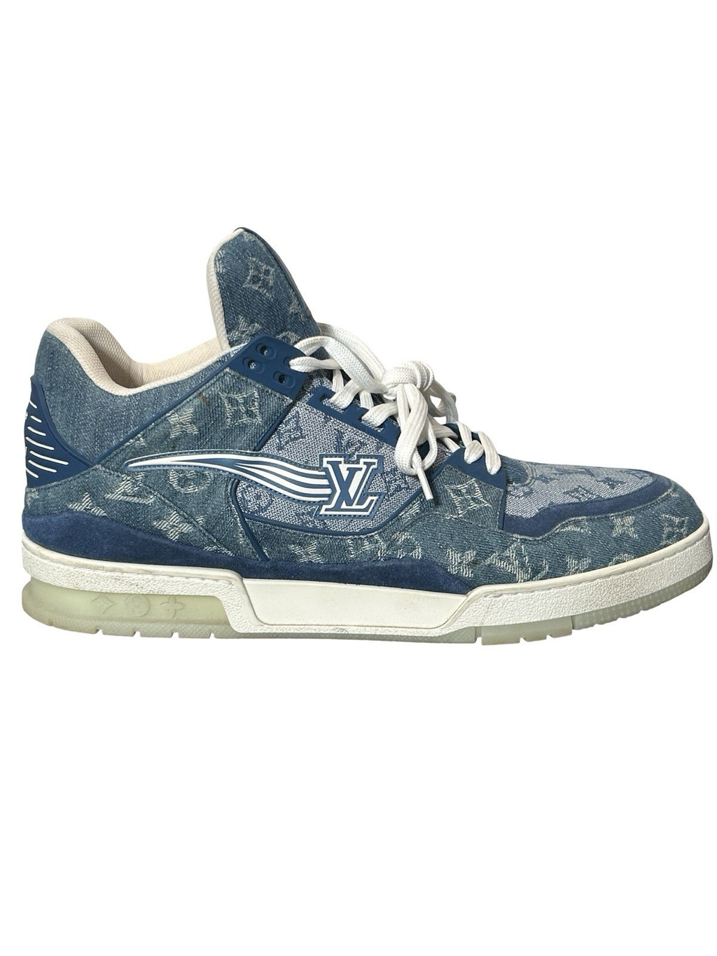 Louis Vuitton Blue Monogram Denim Trainer Sneakers Size 13LV / 14 US