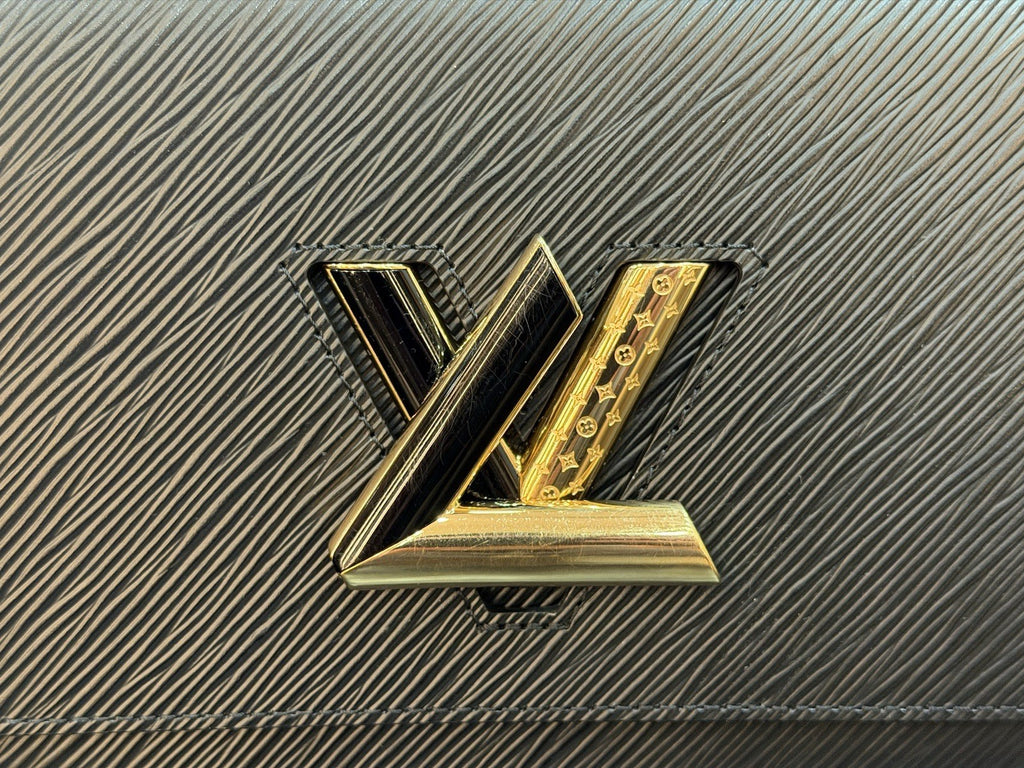 Louis Vuitton Twist MM Epi Bag Mixed Black & Gold Hardware with Engraved Chain