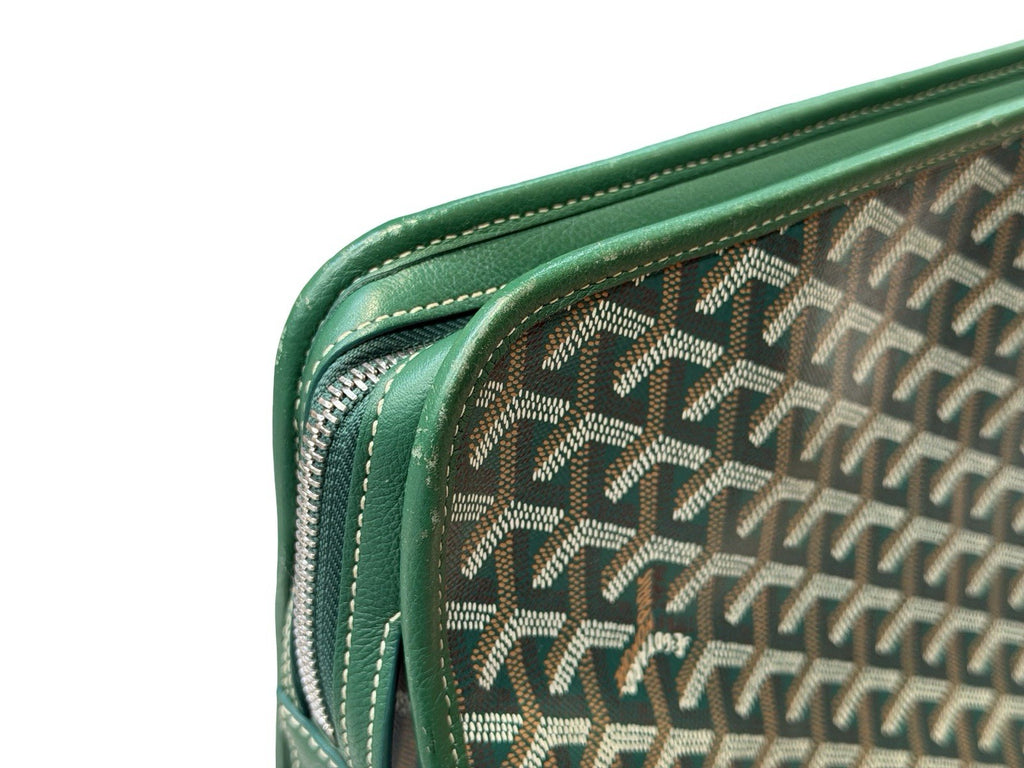 Goyard Goyardine Jouvence Toiletry Pouch Coated Canvas GM Green