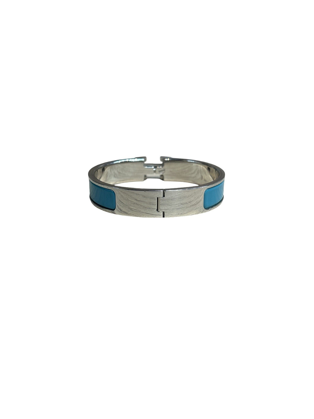 Hermès Clic Clac Bracelet Enamel And Metal Blue